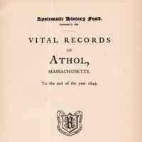 Vital records of Athol, Massachusetts to the end of the year 1849.