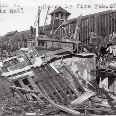 Taunton - Cohannet Street - Ruins of Music Hall - Razed by Fire - Feb.27 1937