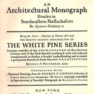 An architectural monograph: Houses in southeastern Massachusetts
