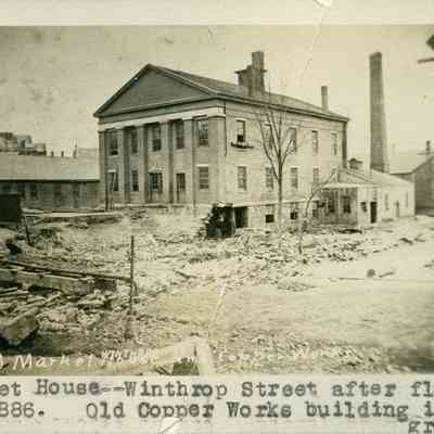 Market House - Winthrop Street after flood in 1886