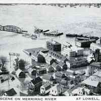 1936 Flood Lowell, MA Merrimac River Scene