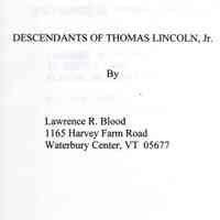 Descendants of Thomas Lincoln, Jr