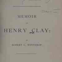 Memoir of Henry Clay