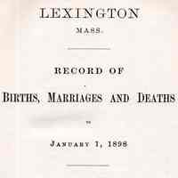 Record of births, marriages, and deaths to January 1, 1898