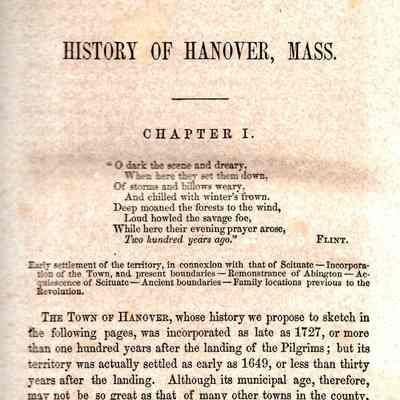A Historical Sketch of the Town of Hanover, Mass., with family genealogies.