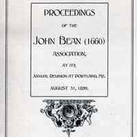 Proceedings of the John Bean (1660) Association