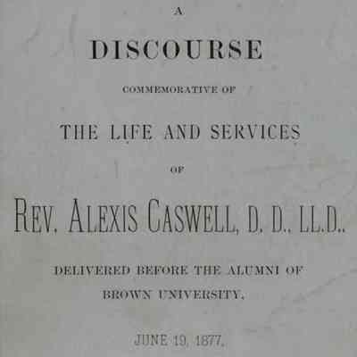 A Discourse Commemorative of the Life and Services of Reverend Alexis Caswell