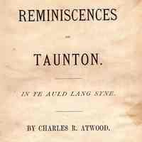 Reminiscences of Taunton In Ye Auld Lang Syne