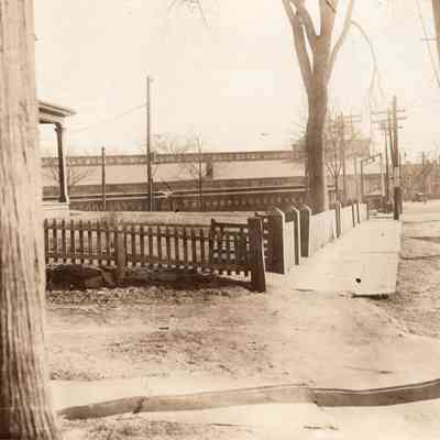 Taunton - Oak Street - April 1, 1918 - looking down Oak Street to Freight Depot on Washington Street