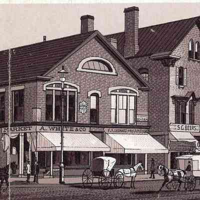 Taunton - Main Street - North Side - A. White and Company - S.G. Beers - Ingell and Clapp Grocers