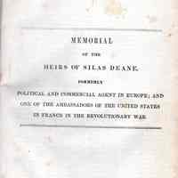 Memorial of the heirs of Silas Deane, formerly political and commercial agent in Europe; and one of the ambassadors of the United States in France in the Revolutionary War