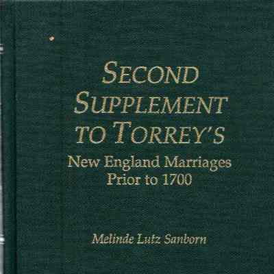 Supplement to Torrey's New England marriages prior to 1700
