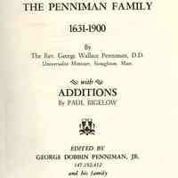 The Penniman Family, 1631-1900