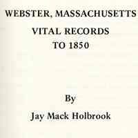 Webster, Massachusetts, vital records to 1850