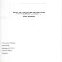 Historic and Archaeological Intensive Surveys : Taunton State Hospital Dam Removal: Taunton, Massachusetts