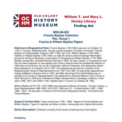 Francis & William Baylies Papers