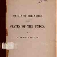 Origin of the Names of the States of the Union