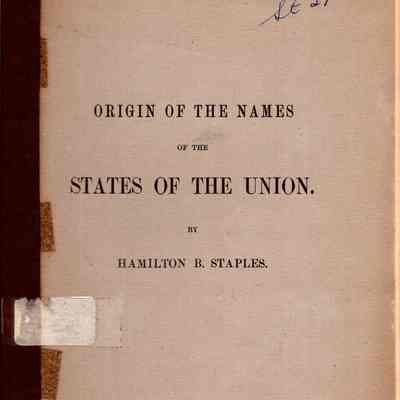 Origin of the Names of the States of the Union