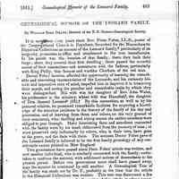 Genealogical Memoir of the Leonard Family