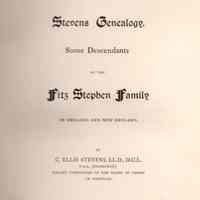 Stevens genealogy; Some descendants of the Fitz Stephen family in England and New England