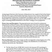 Phase 3 Data Recovery Archaeological Servey of the Northwoods Native American Site for the Proposed Northwoods Retail Development, Taunton, Massachusetts