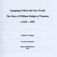 Imagining Will in the New World: the story of William Hodges of Taunton c.1614-1654