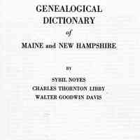 Genealogical dictionary of Maine and New Hampshire