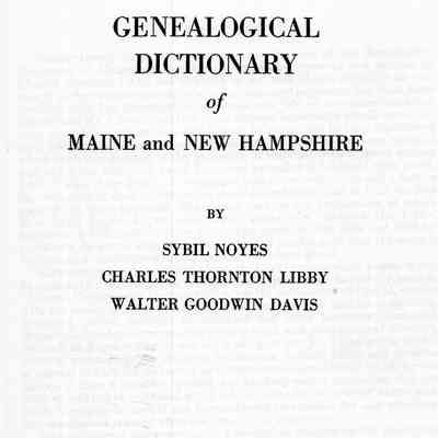 Genealogical dictionary of Maine and New Hampshire