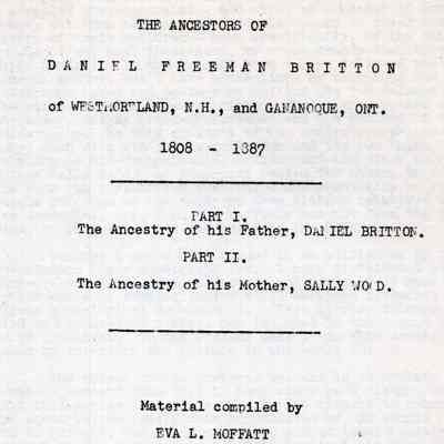 The ancestors of Daniel Freeman Britton