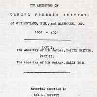 The ancestors of Daniel Freeman Britton