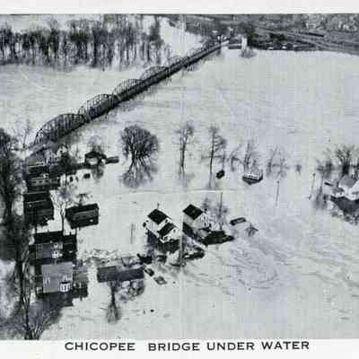 1936 Flood Chicoppee Bridge Under Water