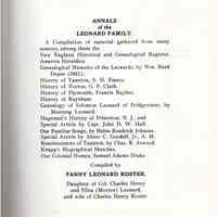 Annals of the Leonard Family