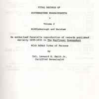 Vital Records of Southeastern Massachusetts: an authorized facsimile reproduction of records published serially 1901-1935 in the Mayflower Descendant