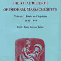 The vital records of Dedham, Massachusetts