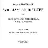 Descendants of William Shurtleff of Plymouth and Marshfield Massachusetts