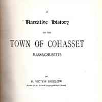 A Narrative History of the Town of Cohasset, Massachusetts