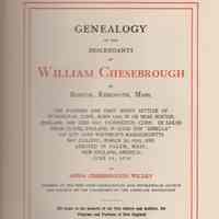 Genealogy of the descendants of William Chesebrough of Boston, Rehoboth, Mass.