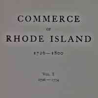 Commerce of Rhode Island, 1726-1800 Boston