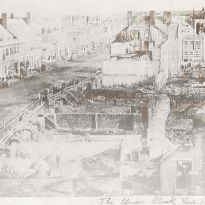 Taunton - Main Street - Union Block Fire Remains - 1859