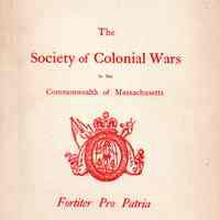 Proceedings of the special courts and second general court, 1894 of the society of colonial wars in the Commonwealth of Massachusetts�