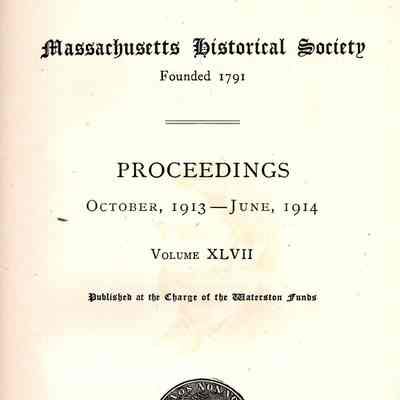 Proceedings of the Massachusetts Historical Society