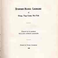 Stephen Banks Leonard of Owego, Tioga County, New York