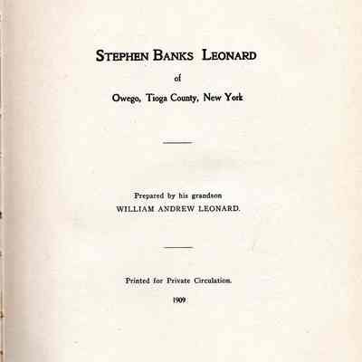 Stephen Banks Leonard of Owego, Tioga County, New York