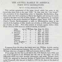 The Axtell family in America: First five generations.