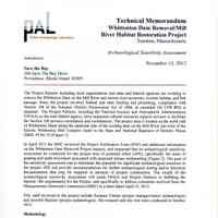 Technical memorandum: Whittenton Dam removal