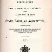 Annual Report of the Secretary of the Board of Agriculture