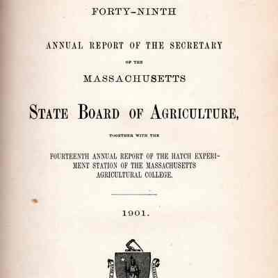 Annual Report of the Secretary of the Board of Agriculture