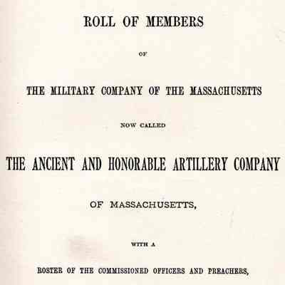 Roll of members of the Military company of the Massachusetts, now called the Ancient and honorable artillery company of Massachusetts; with the roster of the commissioned officers and preachers, 1638-1894