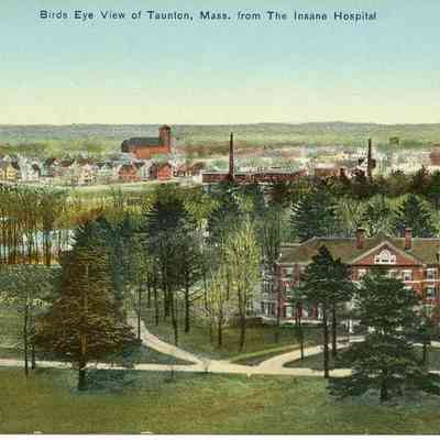 Birds Eye View of Taunton, MA, From the Insane Hospital
