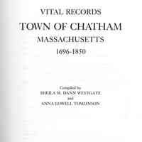 Vital records of Chatham Massachusetts 1696-1850